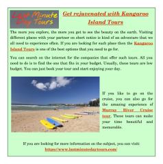 Get rejuvenated with Kangaroo Island Tours.pdf